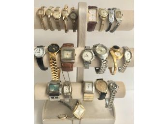 Lot Of 22 Assorted Vintage To Newer Watches For REPAIR Or PARTS 1950's -2000 Some GF, Gold Rolled