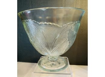 Footed Punch Bowl Or Glass Salad Serving Bowl