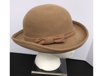Doeskin 100 Percent Wool Felt Camel Colored Hat - George W. Bollman & Co. Made In USA