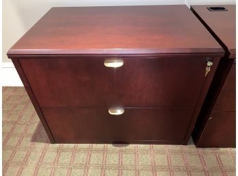 2 Drawers Wood File Cabinet With Key