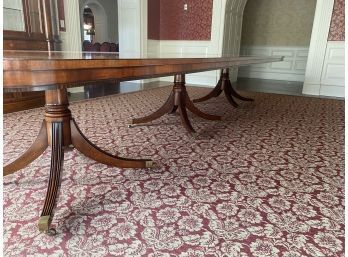 Custom Made Mahogany  Dining Room Table With 3 Pedestals Paid $18,000.