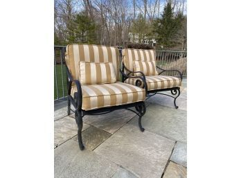 CAST CLASSIC   Aluminum Arm Chairs With Cushions Pair