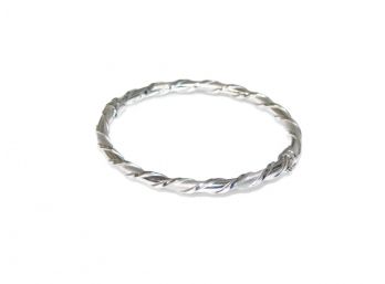 Polished And Brushed Twisted Sterling Silver Bangle Bracelet By DOBBS New