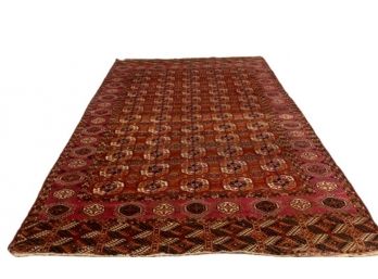 Vintage Wool Kilim Crimson Area Carpet  #1  Size: 7' X 11' (LOC: W1)