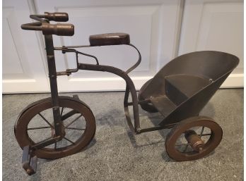 Large 20x13 Metal And Wood Tricycle Decor