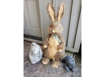 3 Ft Tall Straw Rabbit And Friends