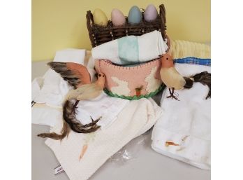 Felt Basket Full Of Easter Hand Towels And More