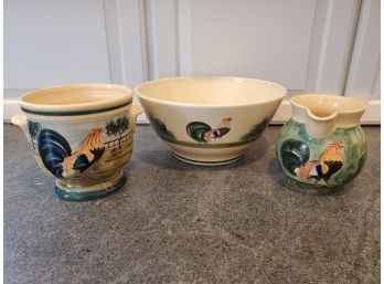 Oxney Green Rooster Themed Serving Pcs
