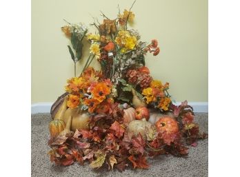 Nice Collection Of Fall Decor - Pumpkins And Artificial Flowers