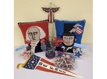 Patriotic Pillow And More Decor Lot