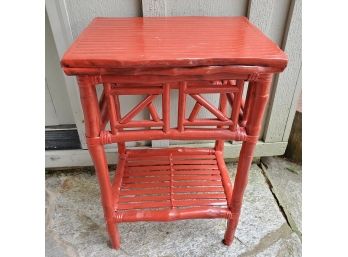 Red Bamboo Side Table