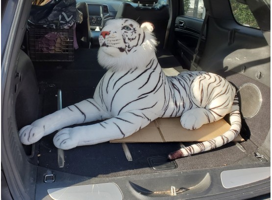 Large White Bengal Tiger Plush Stuffed Animal Toy