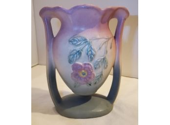 Vintage Hull Art Pottery Dogwood Rare Form Suspended Flower Vase 502- 6 12' Pink & Green