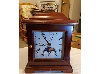 Vintage Hermle Mantel Quartz Clock Safe -Opens To 3 Storage Drawers!  2100 Movement Germany. Moon Phase Dial