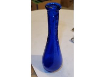 Cobalt Blue Tear Drop Bottle  - Potential Bud Vase - Marked ACI On Its Base 7' Tall X 2 18' At Its Widest