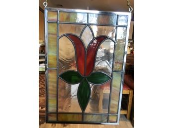 Beautiful Water Lily Stained Glass Window Pane