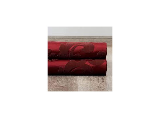 Astoria Red And Bronze Faux Silk Jacquard Curtain Panel -50x 108