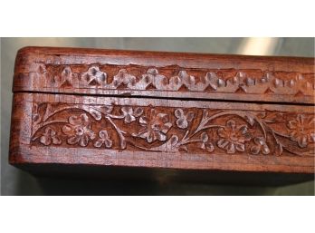Hand Crafted  Carved Jewelry Box