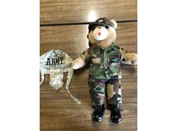 Army Teddy Bear And Durag Skull Cap
