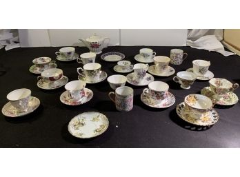 Teapot, Cups And Saucers Lot