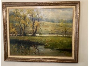 Large Signed Landscape Oil Painting