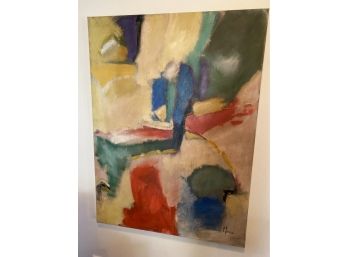 Signed Abstract Oil On Canvas By L. Pierce