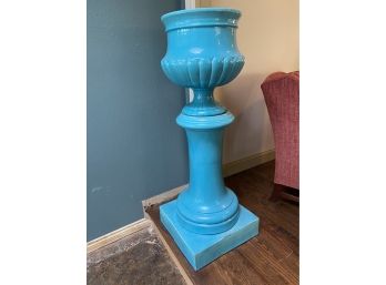 Tall Three Piece Turquoise Ceramic Plant Stand