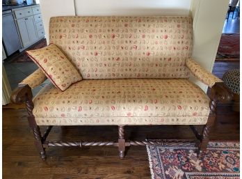 Upholstered Floral Settee