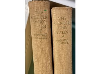 Rare 1930 Books 'The Canterbury Tales' By Geoffrey Chaucer Volume I & II
