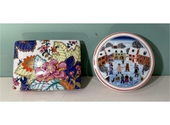 Villeroy & Boch And Herchow Covered Ceramic Boxes