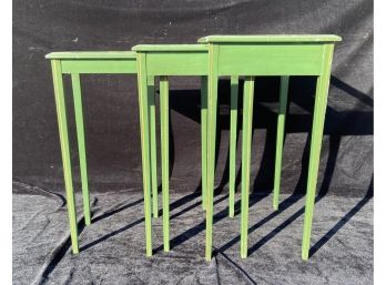 Three Glass Top Nesting Tables