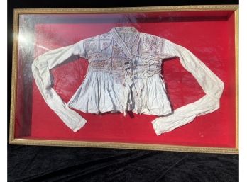 Shadow Box Display Frame With Ornate Indian Garment