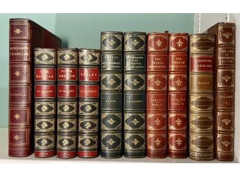 Fine Leather Bound Books (See Photos For All Titles And Authors)