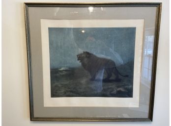 Print Of A Lion Under The Stars By: Syrand