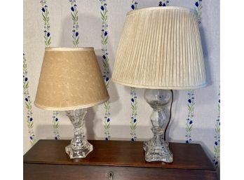 Pair Of Small Glass Table Lamps