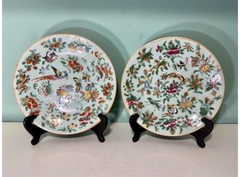 Two Antique Chinese Hand Painted Plates