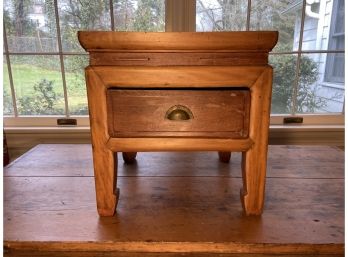 Antique Small Hardwood Single Drawer Table