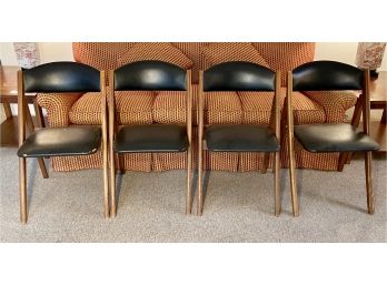 Four Stakmore MCM Padded Seat Folding Chairs