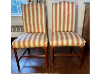 Two Accent Chairs With Fine Hobnail Accents
