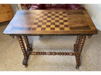 Antique Game Table With Bobbin Leg Supports