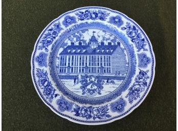 Vintage Blue And White 10' Wedgewood College Plate. Yale University. Yale College 1718. Greenwood - Johnston.