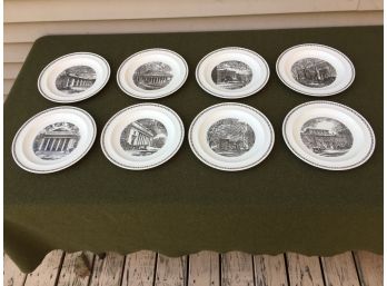 Complete Set Of 8 Wedgwood MIT Massachusetts Institute Technology 10' Wedgewood College Plates 1952.