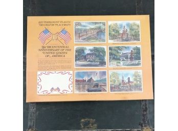 Bicentennial Anniversary Of The United States Plastic Decorator Placemats In Box
