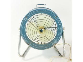 Vintage Mid-Century Two Speed NESCO Hoover Industrial Floor Fan Model EA013 Blue