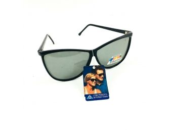Vintage Foster Grant Black Mirror Aviator Sunglasses 90s Large Lens