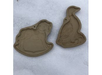 Set Of Two Brown Bag Cookie Art Molds