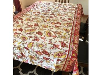 Red Paisley Cotton Tablecloth 100'x60'