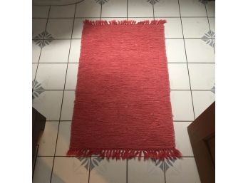 Small Pink Cotton Toss Rug 36x23