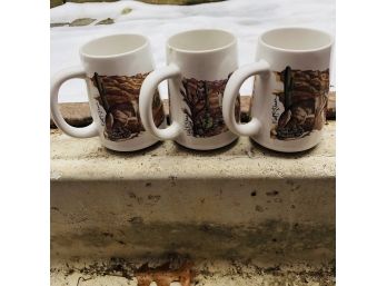 Set Of Three Otagari Wolf Mugs