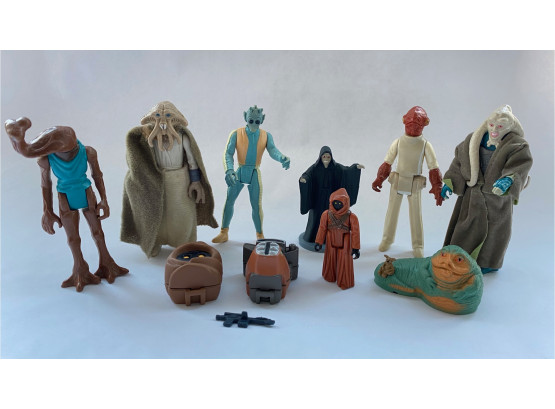 10 Star Wars Alien Figurines, Some Original Kenner, Micro Machine Mini Heads & More, Oldest 1978